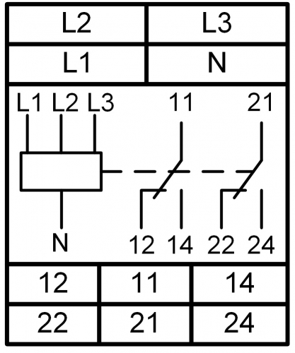 расположение клемм подключения РКН-3-21-15