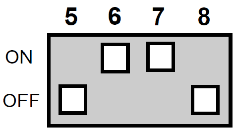 Положение DIP переключателя при выборе диаграммы 12 (реле РВО-П3-22)