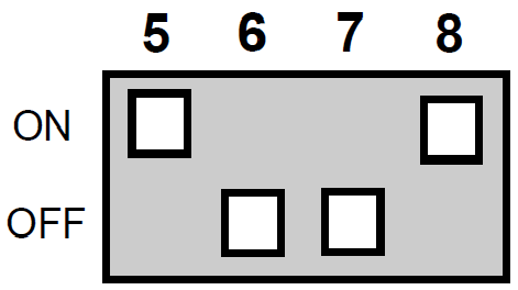 Положение DIP переключателя при выборе диаграммы 21 (реле РВО-П3-22)