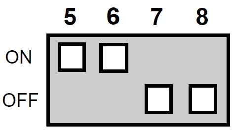 Положение DIP переключателя при выборе диаграммы 4 (реле РВО-П3-22)