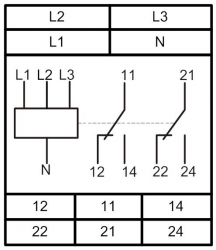 Схема подключения РКН-3-25-15